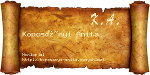 Kopcsányi Anita névjegykártya